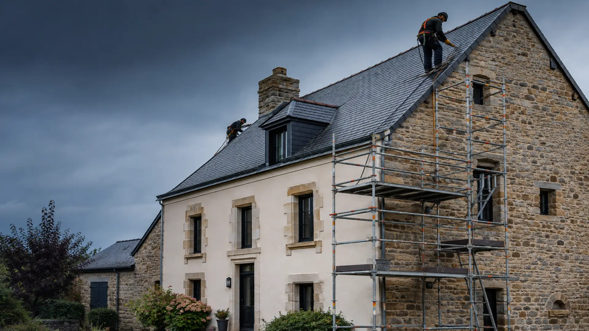 Maison rénovée dans une rue normande